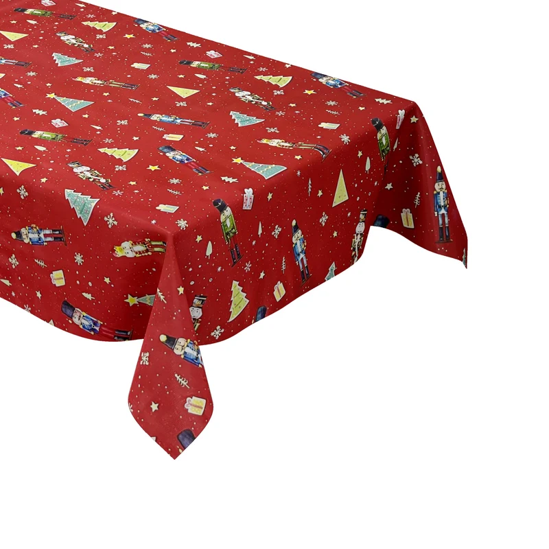Wachstuch Tischdecke P1201-1 rot Weihnachten Advent Nussknacker Erzgebirge eckig rund oval