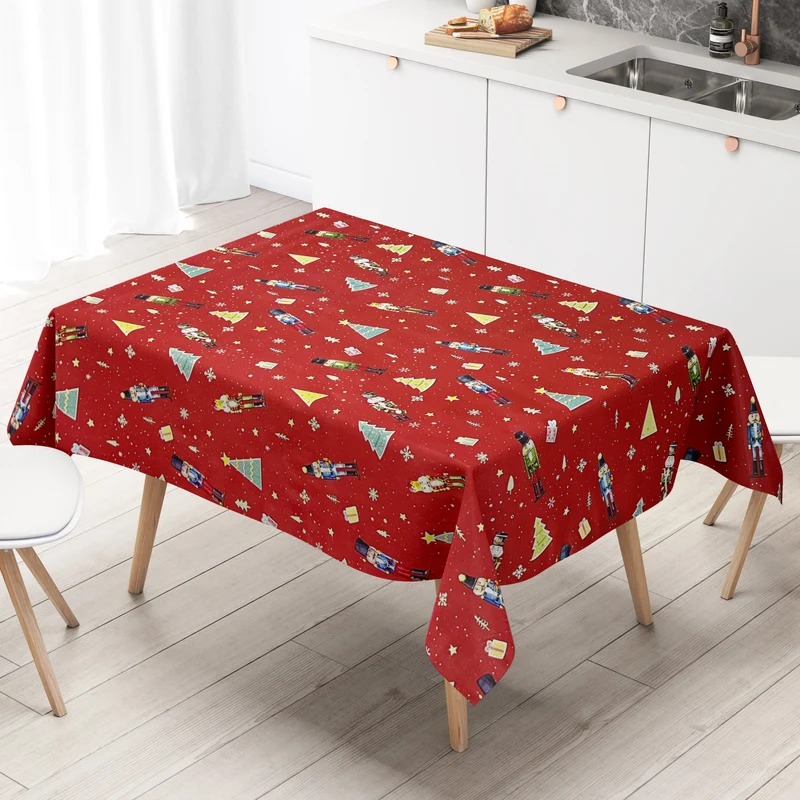 Wachstuch Tischdecke P1201-1 rot Weihnachten Advent Nussknacker Erzgebirge eckig rund oval