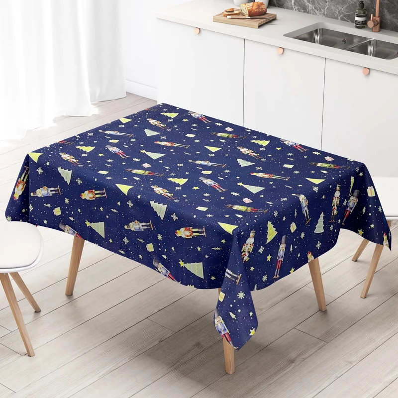 Wachstuch Tischdecke P1201-2 blau Weihnachten Advent Nussknacker Erzgebirge eckig rund oval