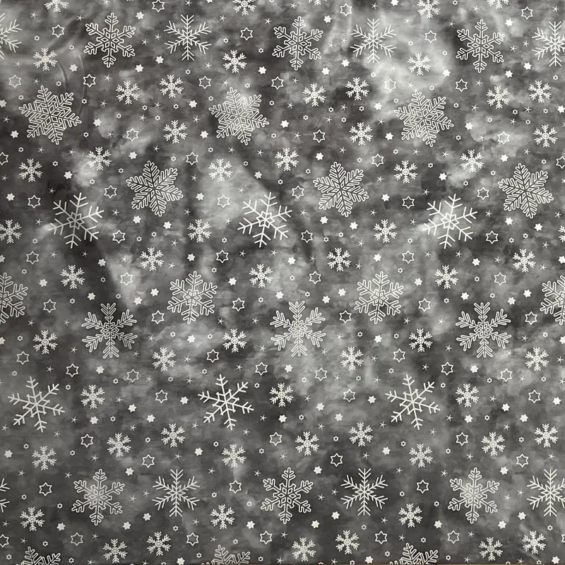 Wachstuch Tischdecke 01730-01 grau Schneeflocken Weihnachten Winter eckig rund oval