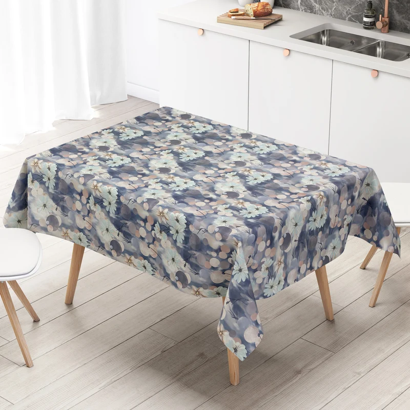 Wachstuch Tischdecke 35906 DN60 Modern Kugeln Kreise Blüten eckig rund oval