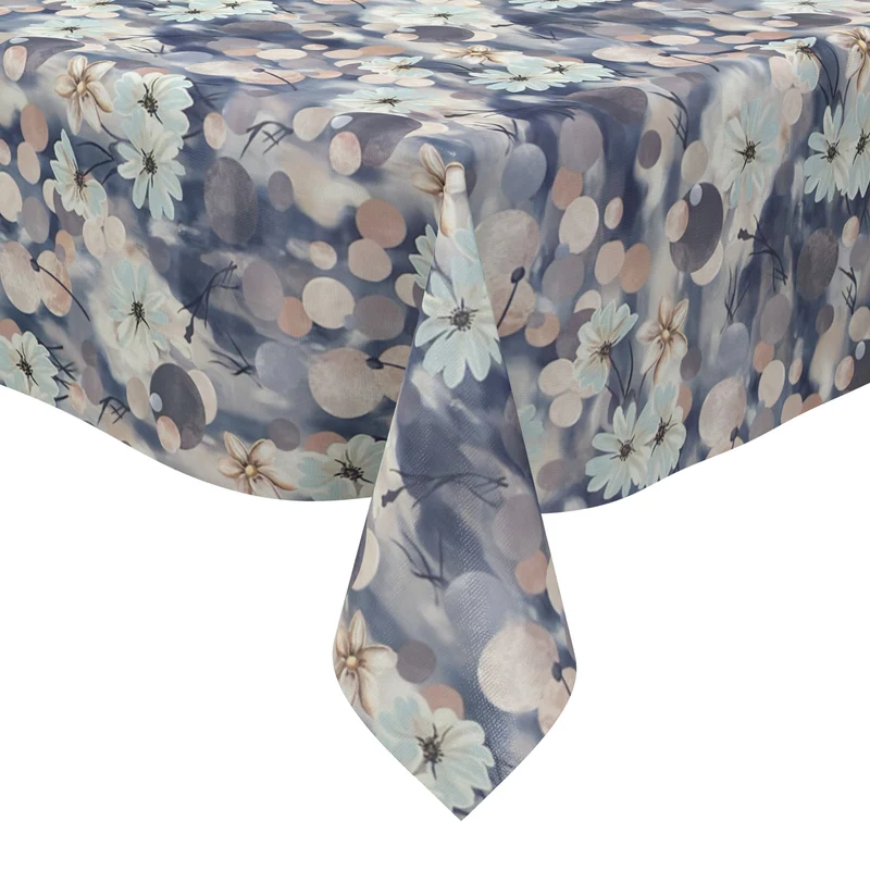 Wachstuch Tischdecke 35906 DN60 Modern Kugeln Kreise Blüten eckig rund oval