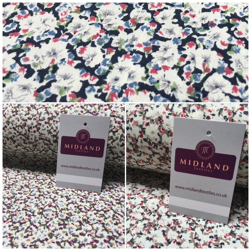 Small Floral Printed 100% Cotton Fabric 58" Wide Mtex MA914