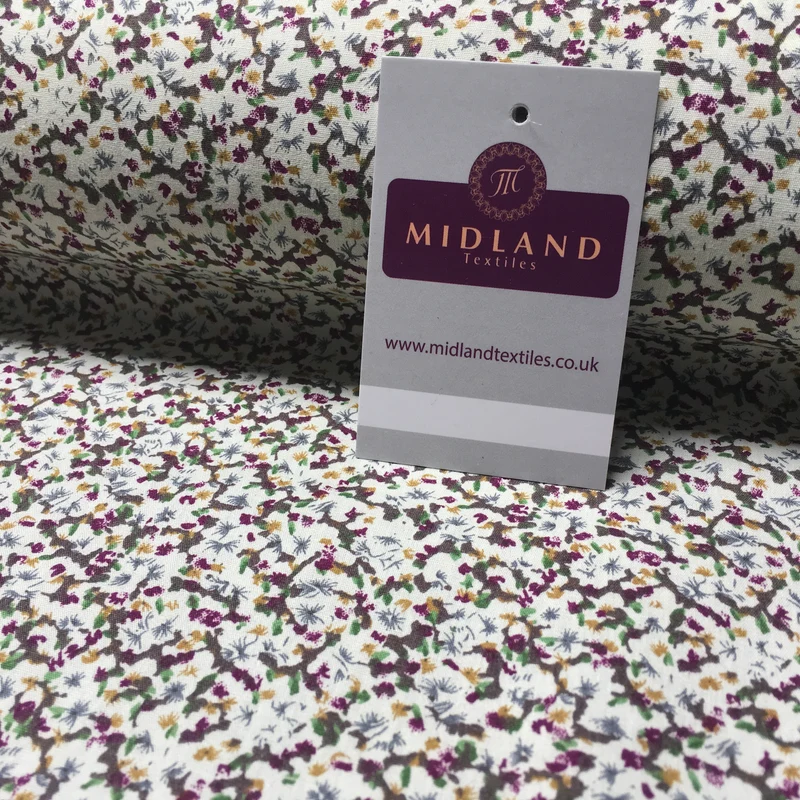 Small Floral Printed 100% Cotton Fabric 58" Wide Mtex MA914