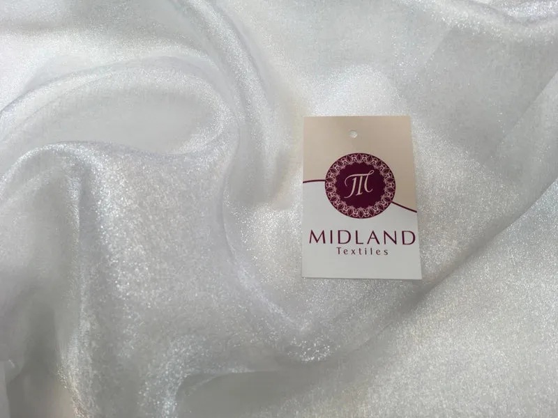 CRYSTAL ORGANZA WEDDING BRIDAL DANCE VEIL DRESS FABRIC MATERIAL 45" WIDE M111