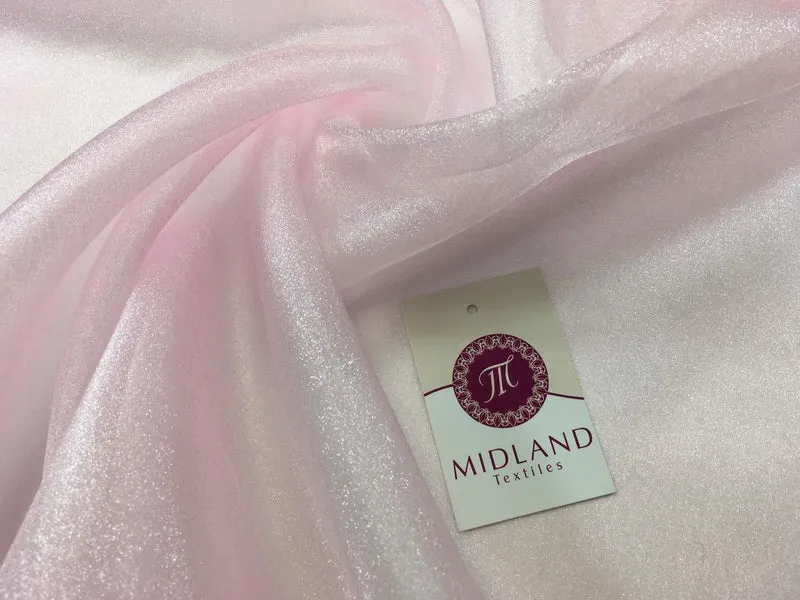 CRYSTAL ORGANZA WEDDING BRIDAL DANCE VEIL DRESS FABRIC MATERIAL 45" WIDE M111