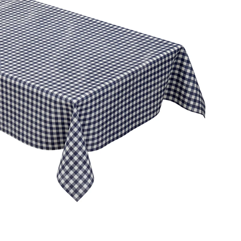 Wachstuch Tischdecke 01112-03 kariert vichy karo dunkelblau eckig rund oval
