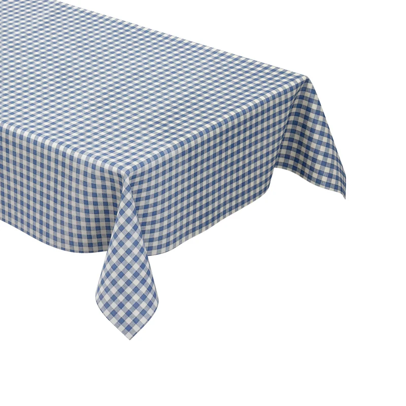 Wachstuch Tischdecke 01112-01 kariert vichy karo hellblau eckig rund oval