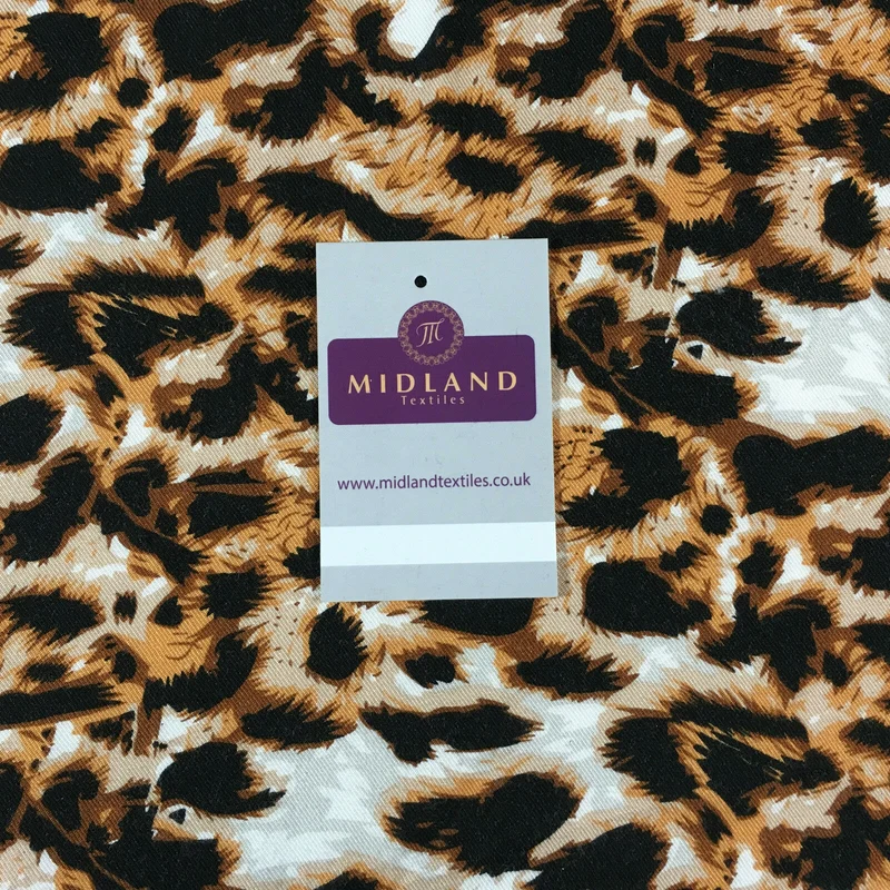 Animal theme Printed twill viscose dress and scarf fabric 58" wide M713