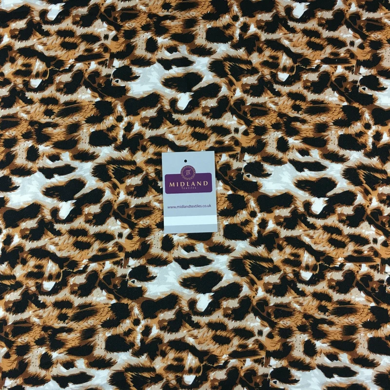 Animal theme Printed twill viscose dress and scarf fabric 58" wide M713