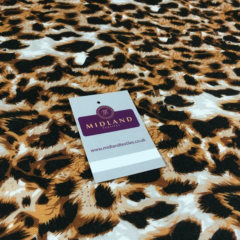 Animal theme Printed twill viscose dress and scarf fabric 58" wide M713