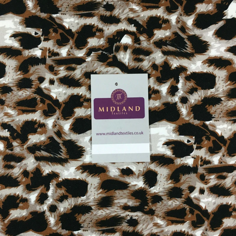 Animal theme Printed twill viscose dress and scarf fabric 58" wide M713