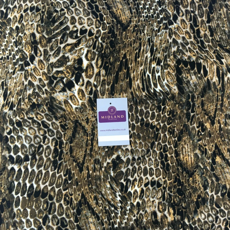 Animal Printed Peach crepe dress, Scarf, skirt fabric 58" wide M714 Mtex