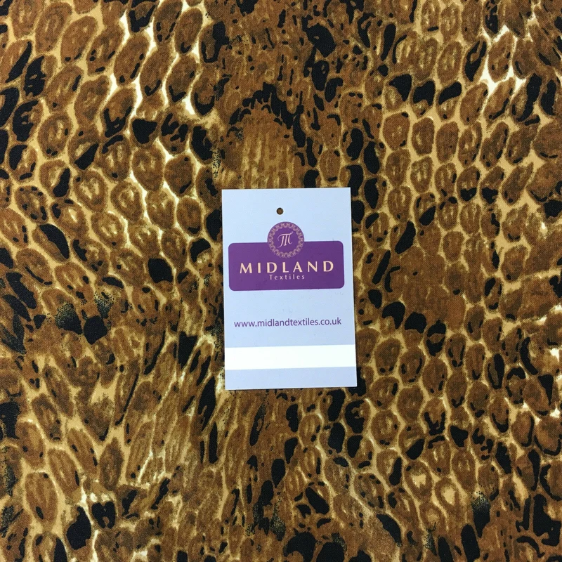 Animal Printed Peach crepe dress, Scarf, skirt fabric 58" wide M714 Mtex