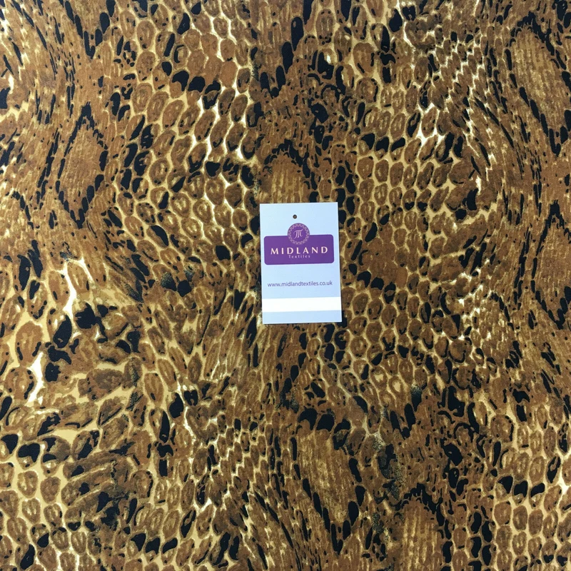 Animal Printed Peach crepe dress, Scarf, skirt fabric 58" wide M714 Mtex