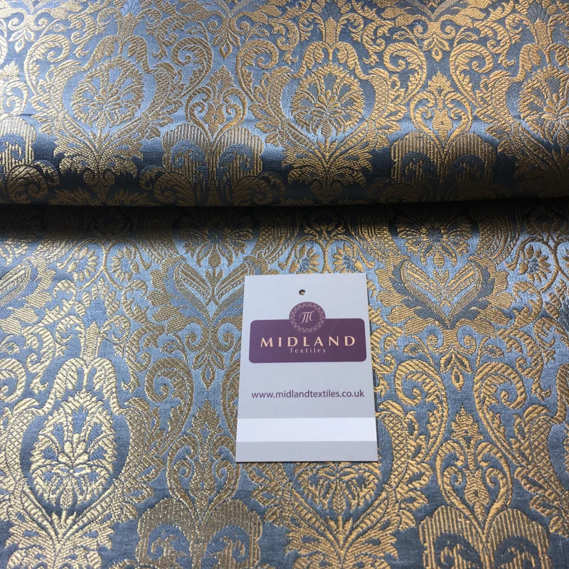 Indian Floral Ornamental Faux Silk Banarsi Brocade fabric 44" Wide M649