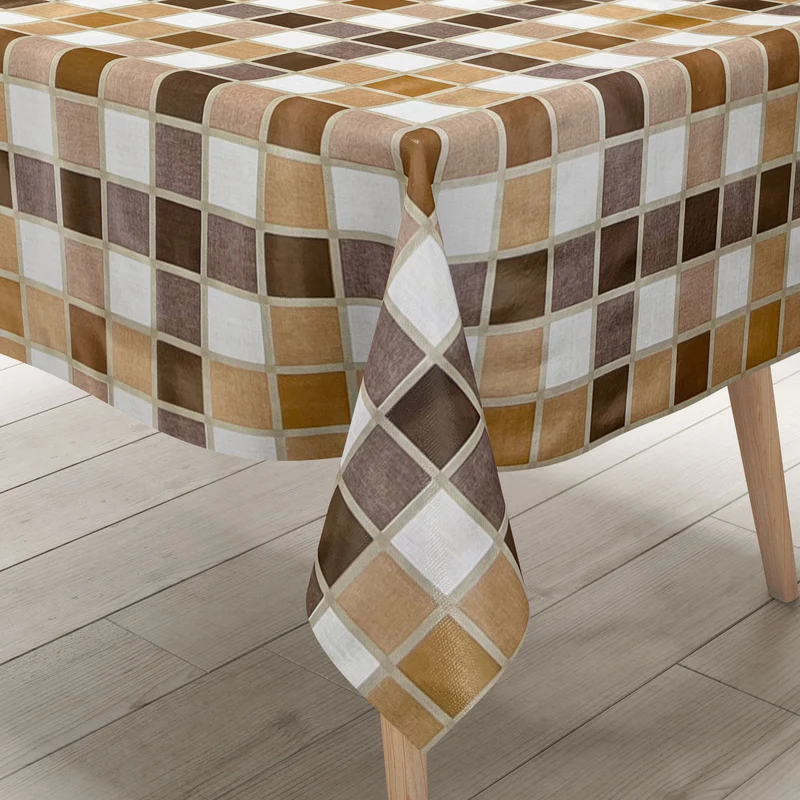 Wachstuch Tischdecke B3838-05 Mosaik Fliesenoptik kariert eckig rund oval