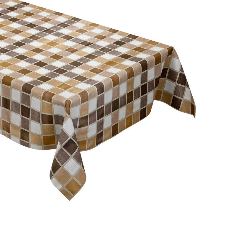 Wachstuch Tischdecke B3838-05 Mosaik Fliesenoptik kariert eckig rund oval