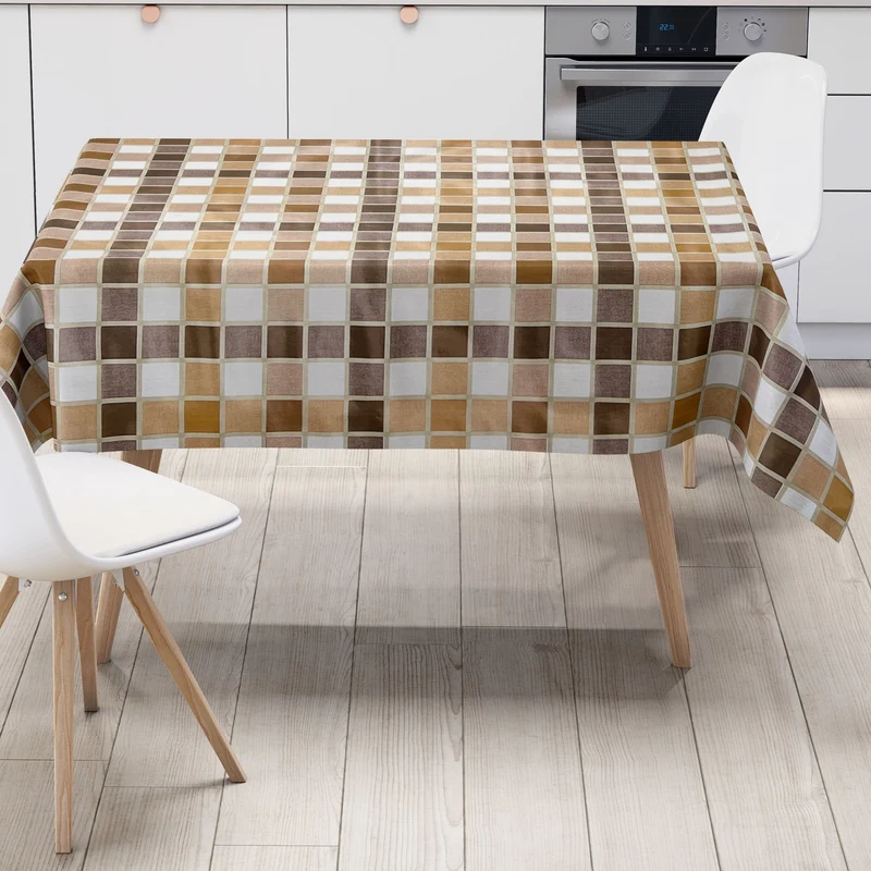 Wachstuch Tischdecke B3838-05 Mosaik Fliesenoptik kariert eckig rund oval