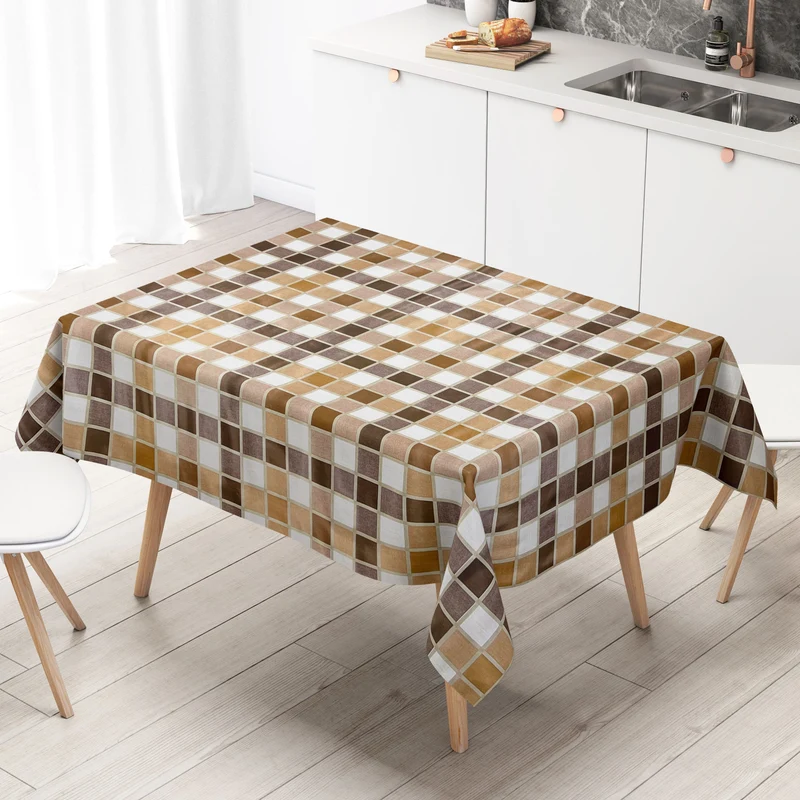 Wachstuch Tischdecke B3838-05 Mosaik Fliesenoptik kariert eckig rund oval