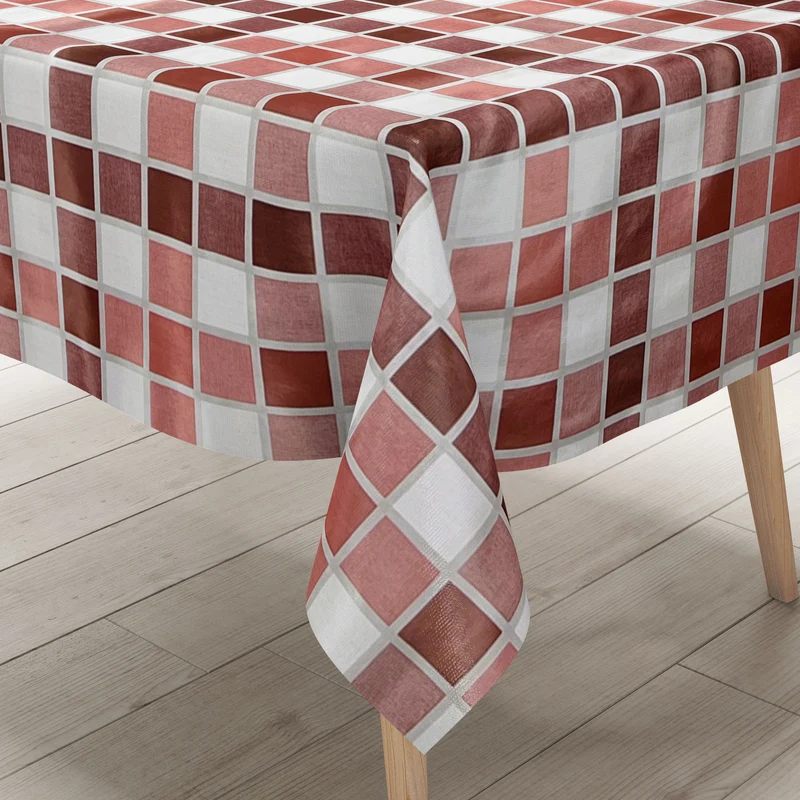 Wachstuch Tischdecke B3838-02 Mosaik Fliesenoptik kariert eckig rund oval