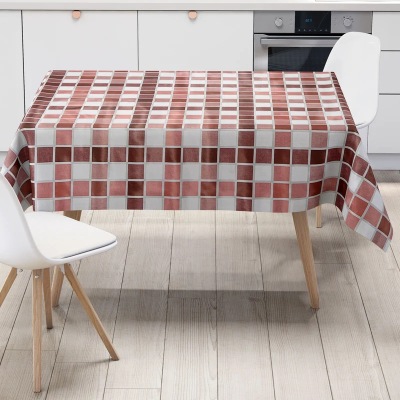 Wachstuch Tischdecke B3838-02 Mosaik Fliesenoptik kariert eckig rund oval