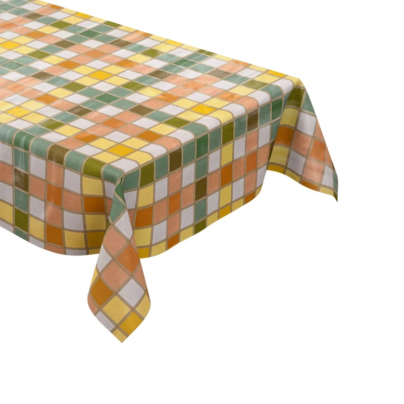 Wachstuch Tischdecke B3838-01 Mosaik Fliesenoptik kariert eckig rund oval