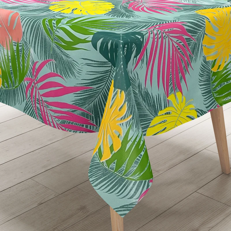 Wachstuch Tischdecke B5008-01 Dschungel Monstera Palmen eckig rund oval