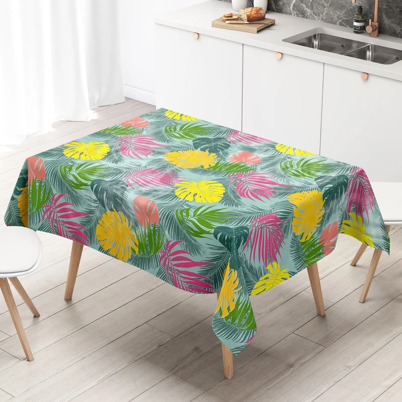 Wachstuch Tischdecke B5008-01 Dschungel Monstera Palmen eckig rund oval