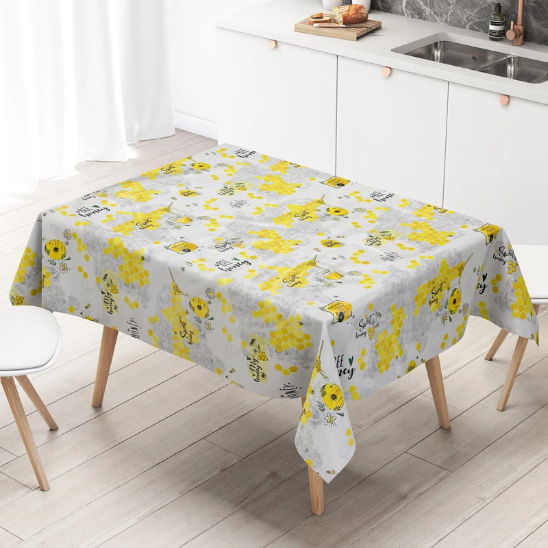 Wachstuch Tischdecke 06292-01 Honig Bienen Imker Blüten eckig rund oval