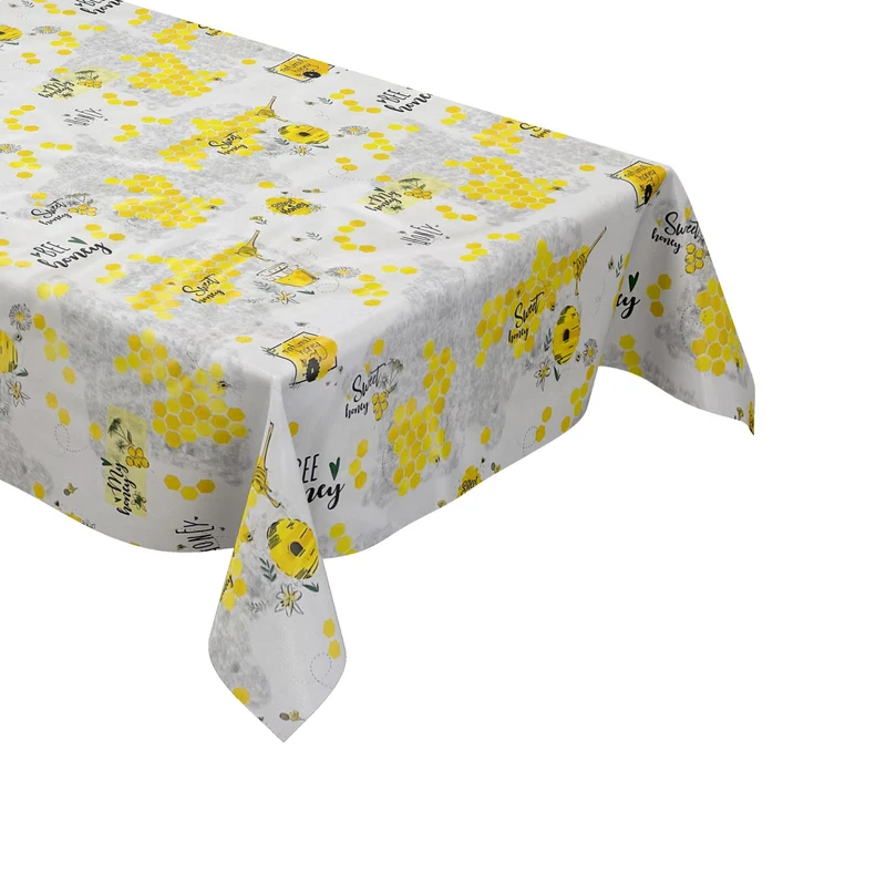 Wachstuch Tischdecke 06292-01 Honig Bienen Imker Blüten eckig rund oval
