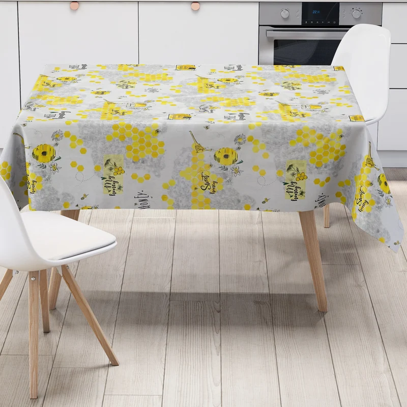 Wachstuch Tischdecke 06292-01 Honig Bienen Imker Blüten eckig rund oval