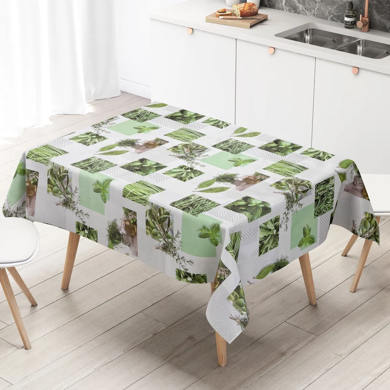 Wachstuch Tischdecke CU80 Küchenkräuter eckig rund oval