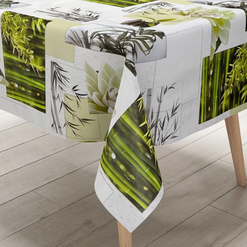 Wachstuch Tischdecke BU40 Zen Steine Bambus Physio eckig rund oval