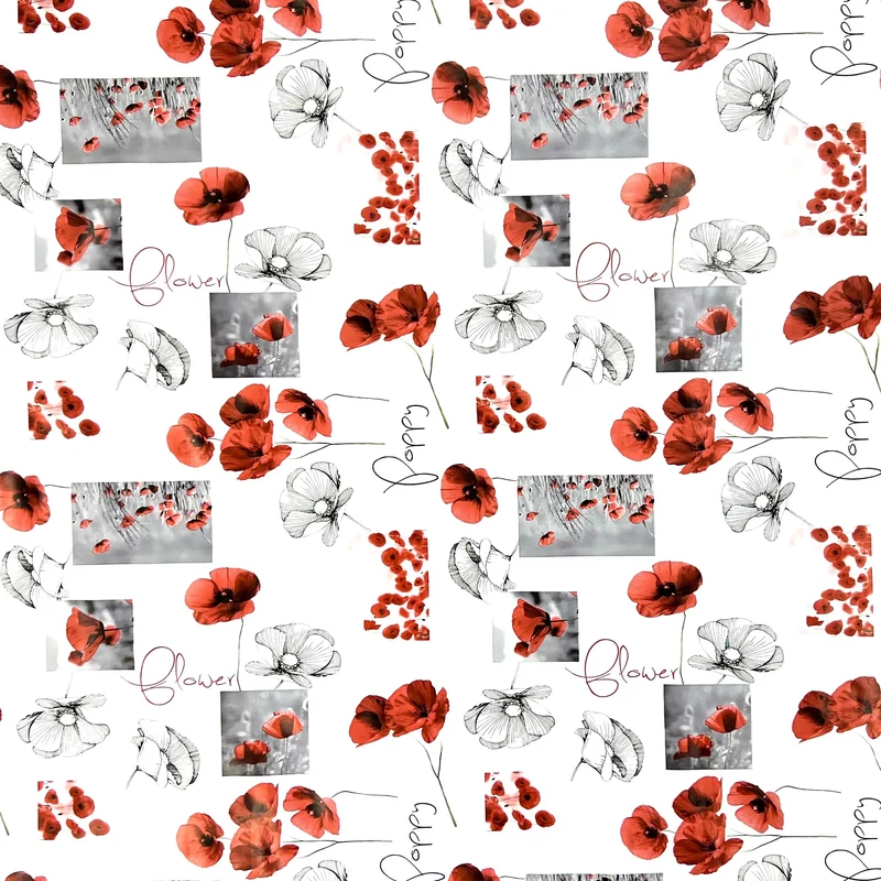 Wachstuch Tischdecke DR40 weiss Mohn POPPY Blüten eckig rund oval Meterware