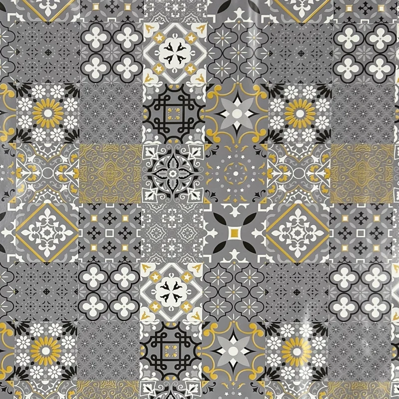 Wachstuch Tischdecke B5010-05 grau Mosaik Fliesen Portugal eckig rund oval