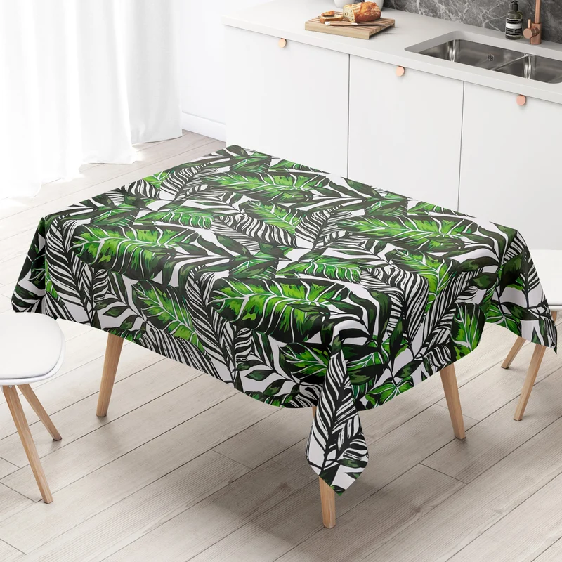 Wachstuch Tischdecke geprägt M19621 Dschungel Palmen Monstera eckig rund oval