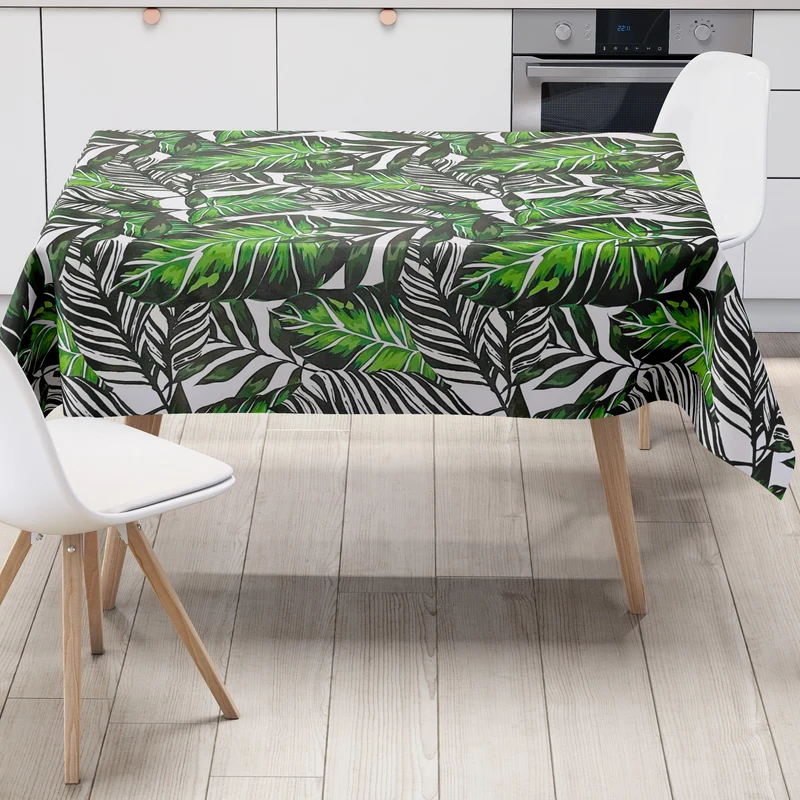 Wachstuch Tischdecke geprägt M19621 Dschungel Palmen Monstera eckig rund oval