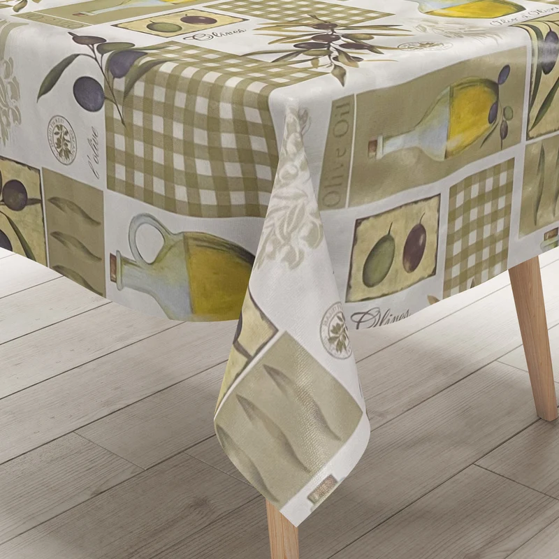 Wachstuch Tischdecke 01265-02 Provence Oliven Öl eckig rund oval