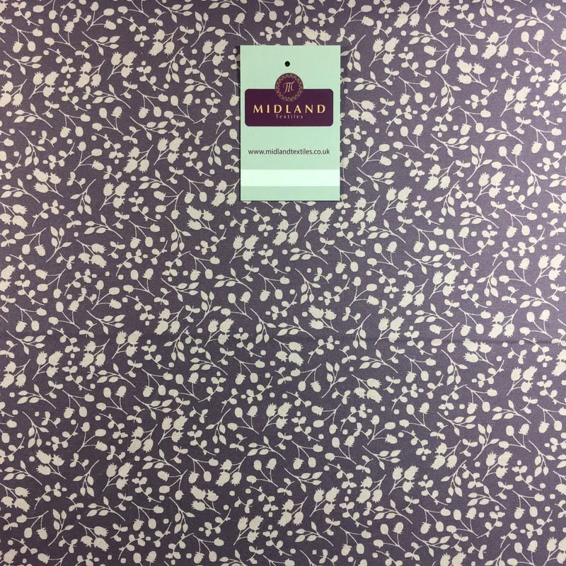 Floral 100% Cotton Poplin Mono printed fabric 44" M735 Mtex