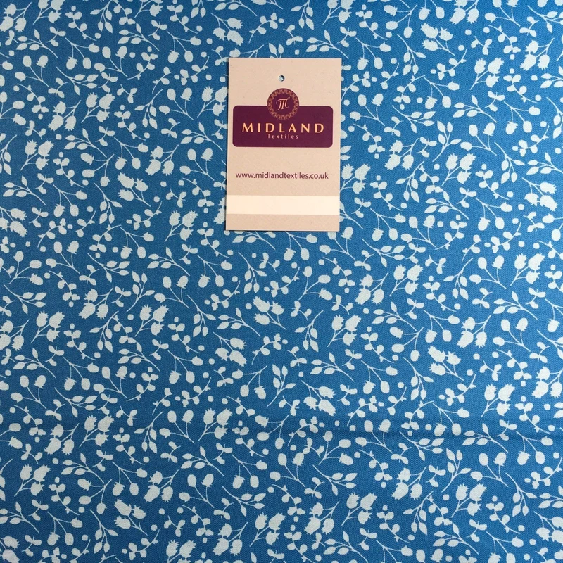 Floral 100% Cotton Poplin Mono printed fabric 44" M735 Mtex