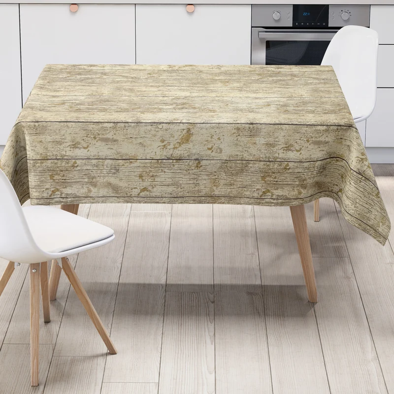 Wachstuch Tischdecke 36767 Holz Alm Holzpaneellen beige eckig rund oval