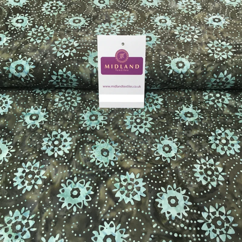 Clog Tie Dye Bali Batik 100% Cotton patchwork Fabric 44" Wide MK900 Mtex Teal A / Sample