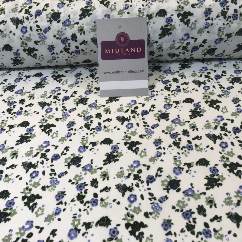 Small Ditsy Floral Printed Poly cotton dress fabric 44" wide M761 Mtex