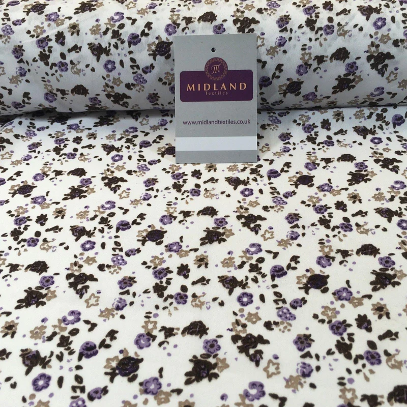 Small Ditsy Floral Printed Poly cotton dress fabric 44" wide M761 Mtex
