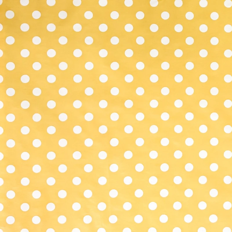 Wachstuch Tischdecke 01150-10 weiße Punkte auf gelb Polka Dots eckig rund oval
