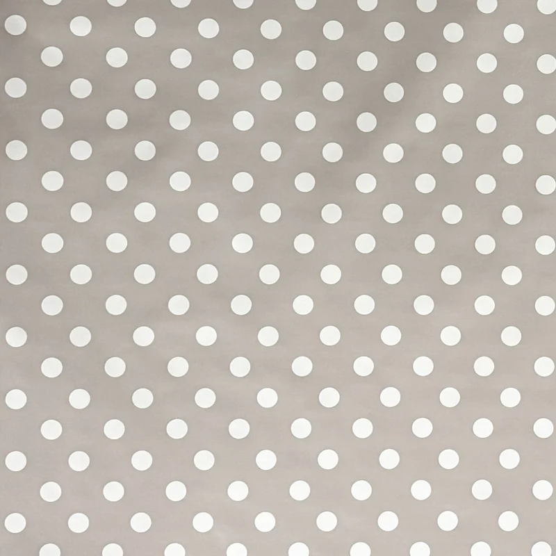 Wachstuch Tischdecke 01150-07 weiße Punkte auf hellgrau Polka Dots eckig rund oval