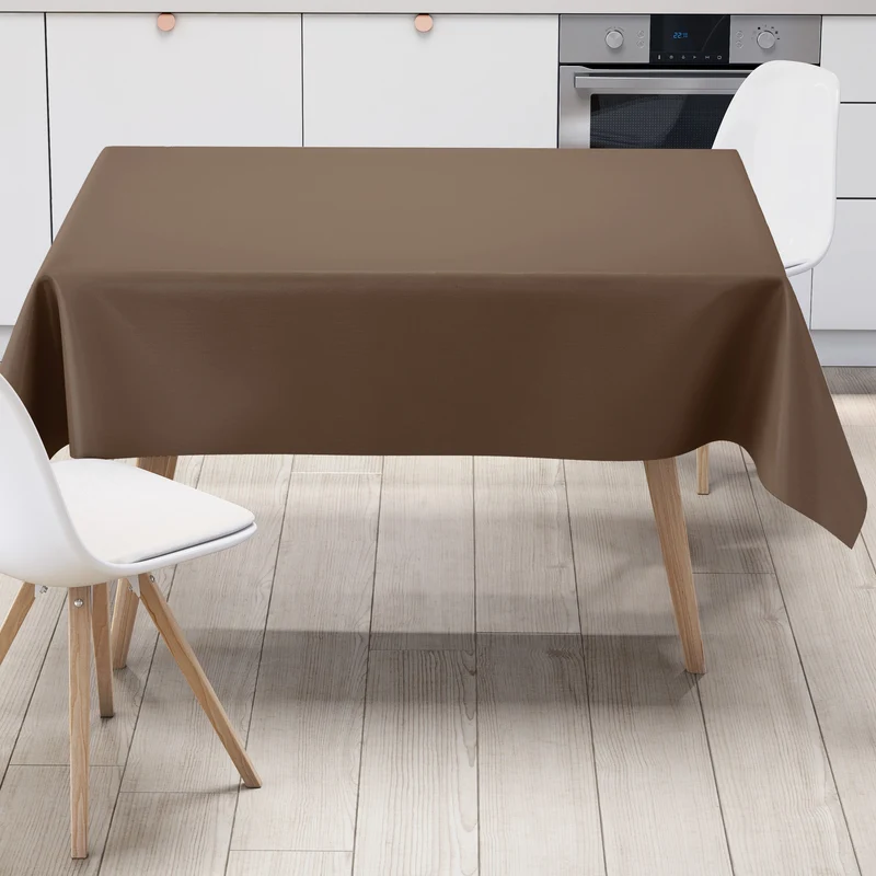 Wachstuch Tischdecke uni 8725 einfarbig schokobraun eckig rund oval