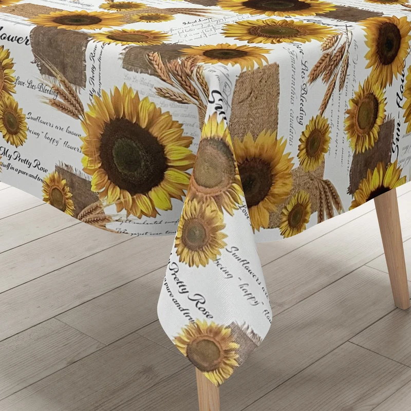 Wachstuch Tischdecke K88A Sonnenblumen Getreide Sommer eckig rund oval