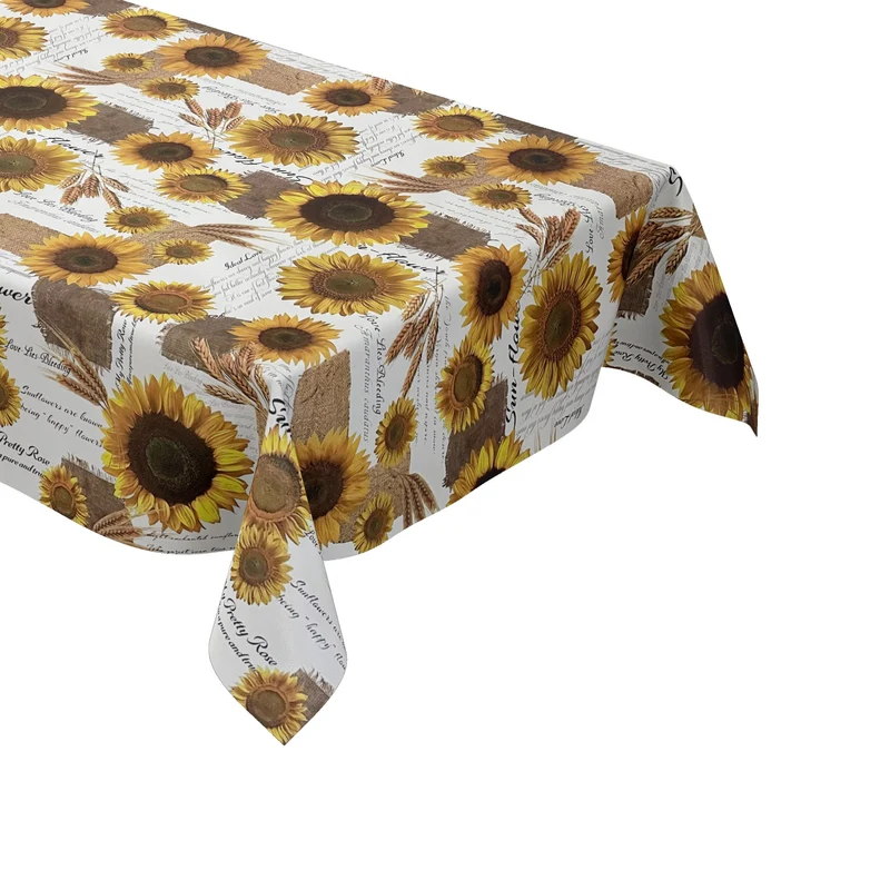 Wachstuch Tischdecke K88A Sonnenblumen Getreide Sommer eckig rund oval